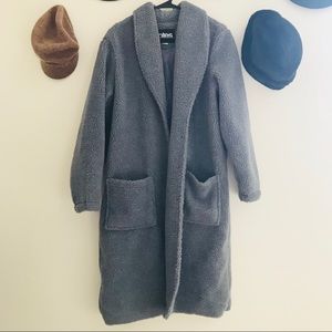 Grey Long Teddy Coat